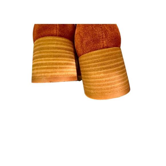 Lucky Brand Women 7.5 Autumn Brandy Soft Suede Western Cowgirl Chunky Heel Boot - Picture 6 of 9